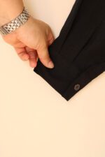 مانتو مشکی گلدوزی ابروبادی خنک بوتیک پاپلی
