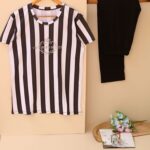 ست تیشرت شلوار ویکتوریا پنبه خنک بوتیک پاپلی