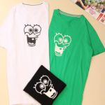 تیشرت لانگ باب اسفنجی کارتونی بلند دخترونه بلند ازاد بوتیک پاپلی