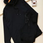 ست هودی شلوار ساده توکرکی ضخیم کلاهدار بوتیک پاپلی