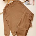 ست ساده دورس شلوار گت دار حوله ای بوتیک پاپلی