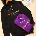 هودی کلاه دار قلب جیب دار جلو بسته بوتیک پاپلی