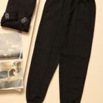 شلوار جاگر توکرکی ساده مشکی گت دار بوتیک پاپلی