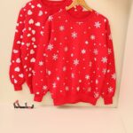 دورس قرمز یلدایی قلب برفی بوتیک پاپلی