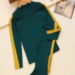 ست بلوز شلوار خط دار دو رنگ بوتیک پاپلی