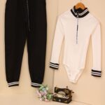 ست بادی و شلوار دوخط زیپدار جاگر بوتیک پاپلی