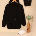 هودی ساده تک مشکی کلاهدار توکرکی بوتیک پاپلی