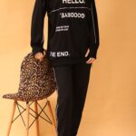 دورس هلو مشکی فینگردار بوتیک پاپلی