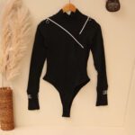 بادی دوزیپ مشکی فانریپ فینگردار بوتیک پاپلی