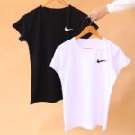 تیشرت تک نایک سفید مشکی بوتیک پاپلی