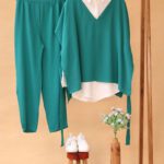 ست سه تیکه شومیز و شلوار بوتیک پاپلی