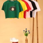 کراپ پنبه دختر مو فرفری بوتیک پاپلی