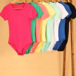 بادی رنگی ساده استین کوتاه بوتیک پاپلی