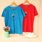 تیشرت پنبه گلدوزی گلدار بوتیک پاپلی