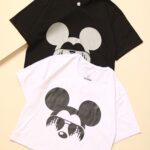 کراپ میکس سفید مشکی بوتیک پاپلی