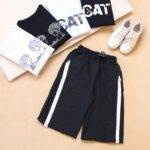 شلوارک مشکی بغل خطدار جدید بوتیک پاپلی