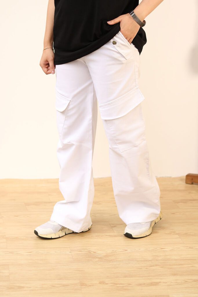 شلوار کتان کارگو بوتیک پاپلی