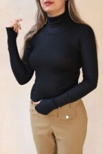 کراپ یقه اسکی انگشتی بوتیک پاپلی