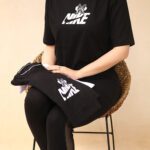 تیشرت لانگ طرحدار بوتیک پاپلی