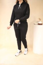 ست هودی کراپ ساده بوتیک پاپلی