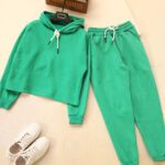 ست هودی کراپ ساده بوتیک پاپلی