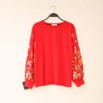 بلوز آستین گلدار بوتیک پاپلی