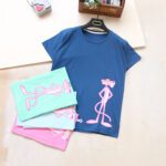 تیشرت پنبه پلنگ صورتی بوتیک پاپلی