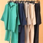 ست مانتو ساده بوتیک پاپلی