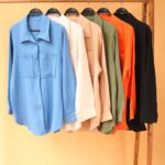 شومیز مانتویی جیب دار بوتیک پاپلی