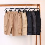 شلوارک کتان کارگو بوتیک پاپلی