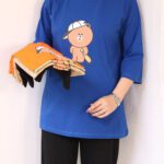 تیشرت لانگ براون بوتیک پاپلی