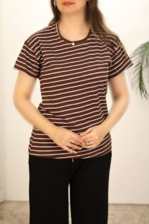 تیشرت قهوه ای زنانه