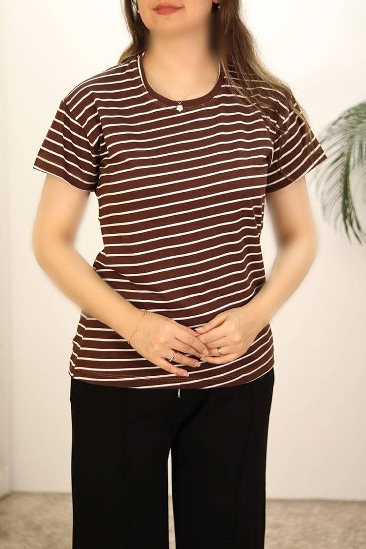 تیشرت قهوه ای زنانه