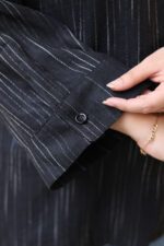 شومیز مانتویی مشکی بوتیک پاپلی