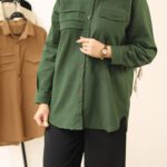 مانتو لینن جیبدار بوتیک پاپلی