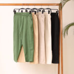 شلوار مام فیت لینن بوتیک پاپلی