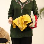 تونیک کبریتی گلدار بوتیک پاپلی