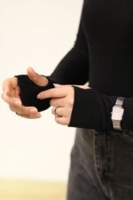 بادی یقه اسکی مشکی بوتیک پاپلی