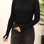 بادی یقه 3سانت مشکی بوتیک پاپلی