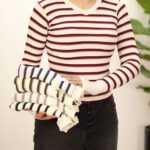 بلوز یقه هفت راه راه بوتیک پاپلی