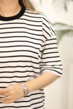 تیشرت لانگ راه راه بوتیک پاپلی
