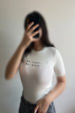 بادی آستین کوتاه سفید