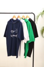 تیشرت کلاهدار باکسی