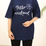 تیشرت کلاهدار سرمه ای