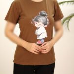 تیشرت قهوه ای زنانه