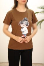 تیشرت قهوه ای زنانه