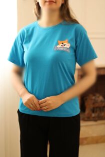 تیشرت آبی زنانه