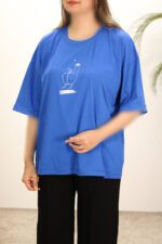 تیشرت آبی زنانه