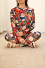 بلوز شلوار مخمل 3بعدی