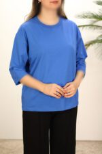 تیشرت آبی زنانه